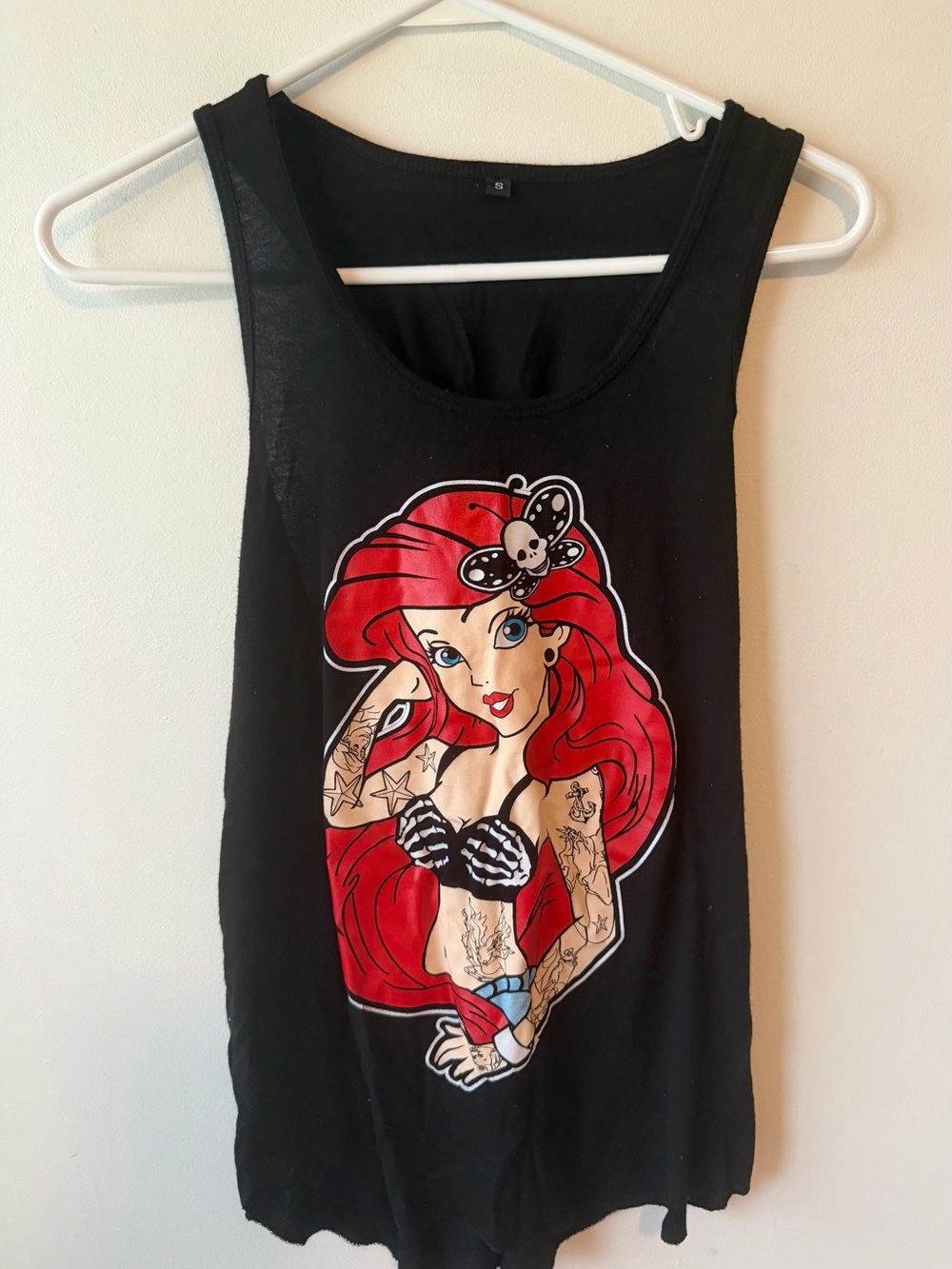 Little Mermaid Ariel Tattoo Tank Top S